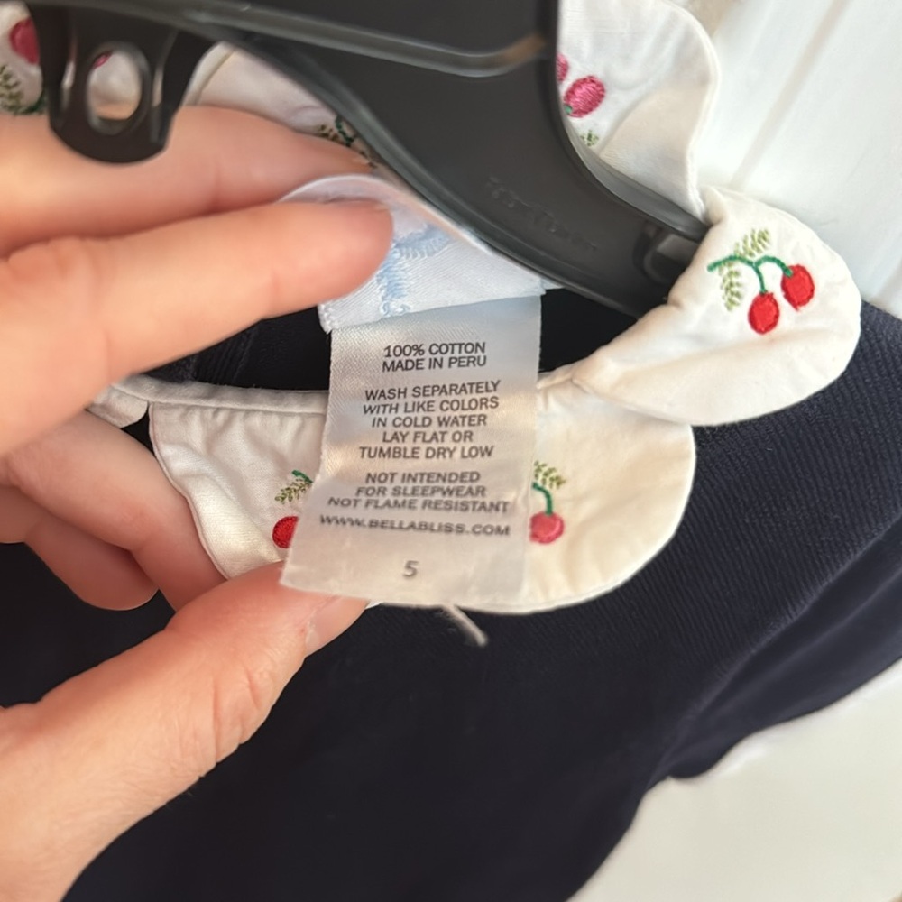 Bella Bliss Girls Embroidered Collar Dress - Picture 6 of 7